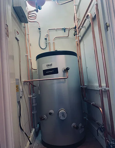 Completed unvented cylinder by Heritage Heating Services in Bristol and Bath